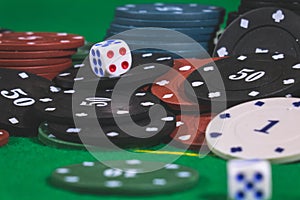 Dice ,Poker Chips Multicolor