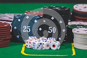 Dice ,Poker Chips