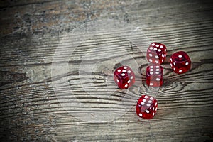 Dice on the table