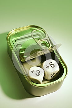 Dice in Tin Can