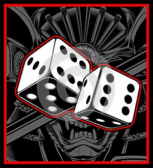 Dice vector black white hand drawing