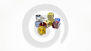 Dice on a white background