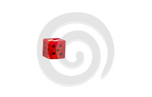 Red dice on white background, red dice isolated on white