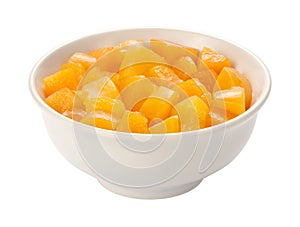 Diced Peaches isolated