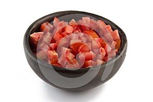 Diced tomatoes into a bowl