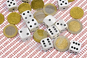 Dices and coins on binary numbers