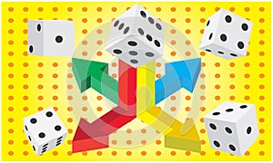 Dices are on different directions