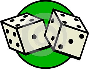 Dices gambling luck game vector illustration