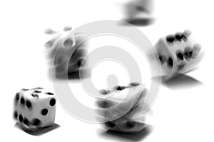 Dices in movement