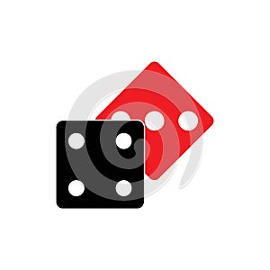 Dices sign icon. Casino game symbol. Flat dice