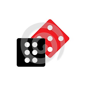 Dices sign icon. Casino game symbol. Flat dice