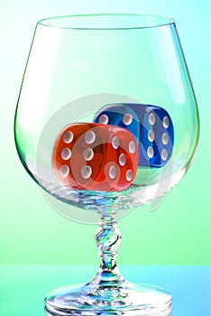 Dices in snifter
