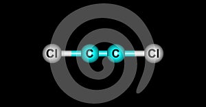 Dichloroacetylene molecular structure isolated on black