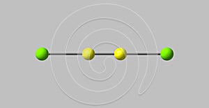 Dichloroacetylene molecular structure isolated on grey