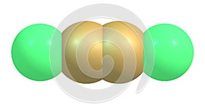 Dichloroacetylene molecular structure isolated on white