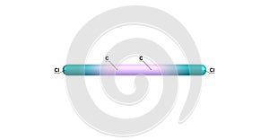 Dichloroacetylene molecular structure isolated on white