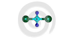 Dichlorodifluoromethane molecular structure isolated on white