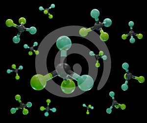 Dichlorodifluoromethane used as a refrigerant and aerosol spray propellant