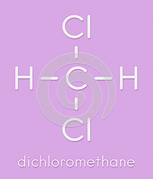 Dichloromethane DCM solvent molecule. Skeletal formula.