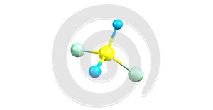 Dichloromethane molecular structure isolated on white