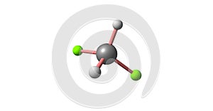 Dichloromethane molecular structure isolated on white