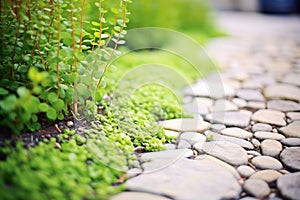 dichondra repens twining around a pathway