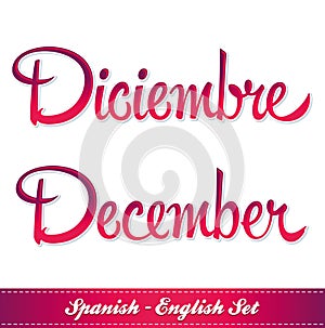 Diciembre - December english and spanish photo