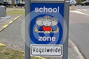 Dick Bruna Sign Be Aware Of School Zone At Diemen The Netherlands 2019