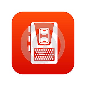 Dictaphone icon digital red