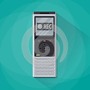 Dictaphone icon, flat design style.