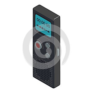 Dictaphone icon, isometric style