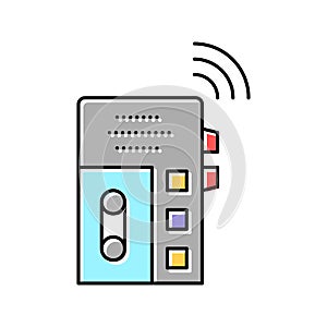 dictaphone, voice recorder gadget color icon vector illustration