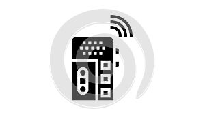 dictaphone, voice recorder gadget glyph icon animation