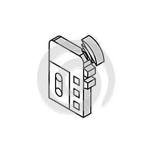 dictaphone, voice recorder gadget isometric icon vector illustration