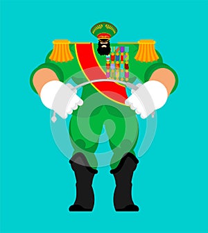 Dictator. evil military ruler. boss with Unlimited Power. vector illustration