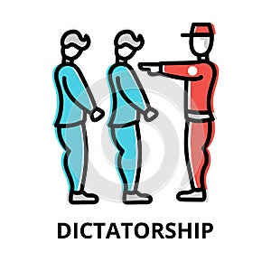 Dictatorship icon concept, politics collection photo