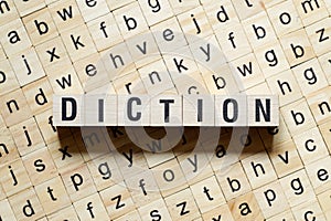 Diction word concept on cubes