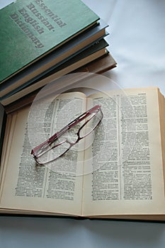 Dictionaries and glasses