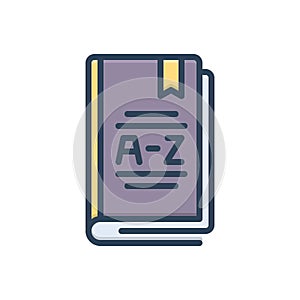 Color illustration icon for Dictionaries, lexicon and vocabulary photo