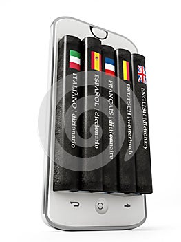 Dictionaries inside smartphone screen