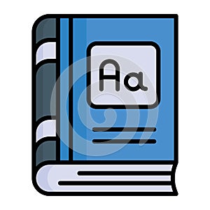 Dictionary book vector design in modern style, premium icon