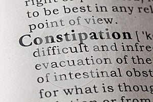 Dictionary definition of constipation