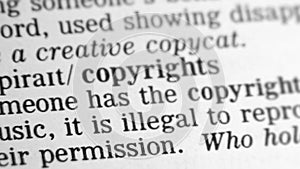 Dictionary Definition - Copyright