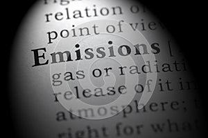 Dictionary definition of emissions