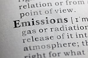 Dictionary definition of emissions