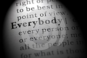 Dictionary definition of everybody