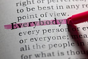 Dictionary definition of everybody