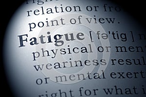 Dictionary definition of fatigue