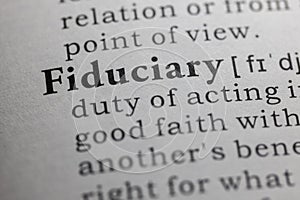 Dictionary definition of fiduciary