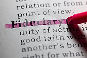 Dictionary definition of fiduciary